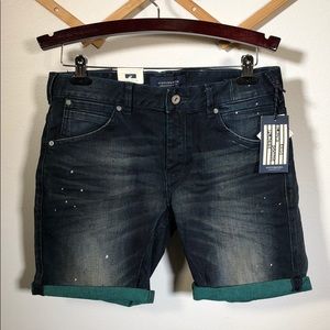 NWT Phaidon Dark Blue Paint Slapper Denim Short